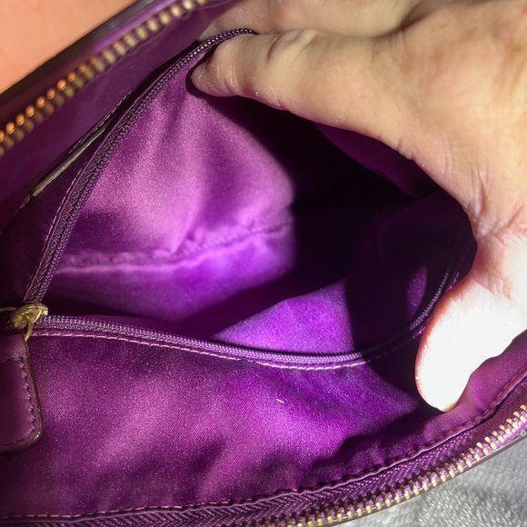 Coach Chelsea Purse tote bag zipper top No D0868-1242 Orchid color inside EUC - Picture 6 of 12